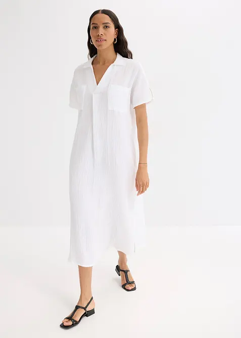 Kaftan jurk van zachte mousseline, bonprix