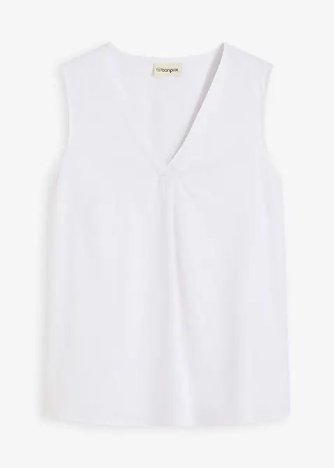 Blousetop in een luchtige linnenmix, bonprix