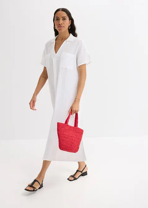 Kaftan jurk van zachte mousseline, bonprix