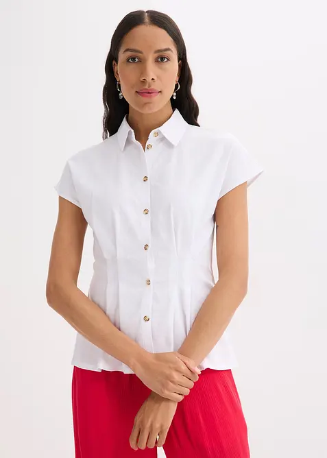 Blouse met korte mouwen in een luchtige viscosemix, bonprix