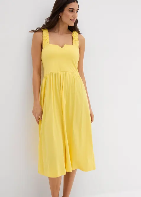 Jurk in een iets uitlopend model van een katoen-viscosemix, bonprix