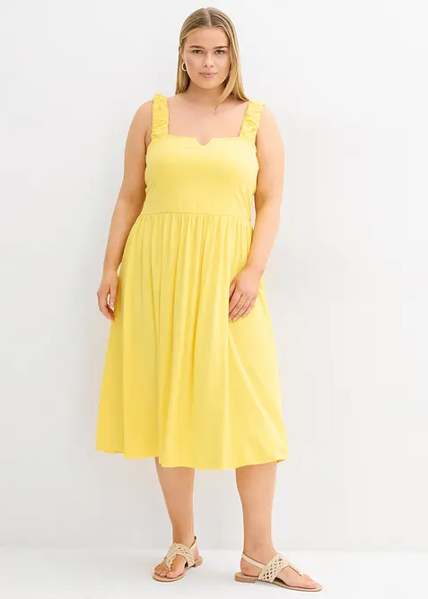 Jurk in een iets uitlopend model van een katoen-viscosemix, bonprix