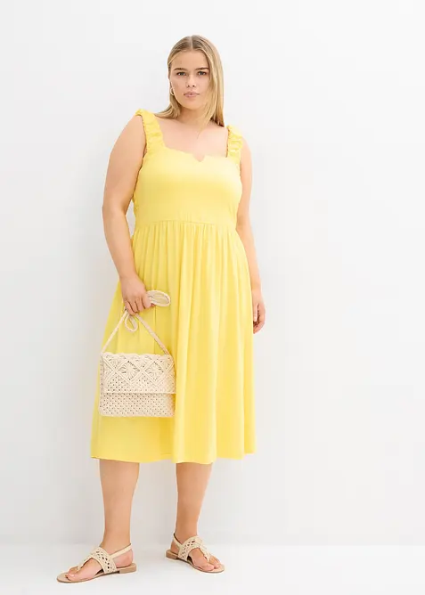 Jurk in een iets uitlopend model van een katoen-viscosemix, bonprix