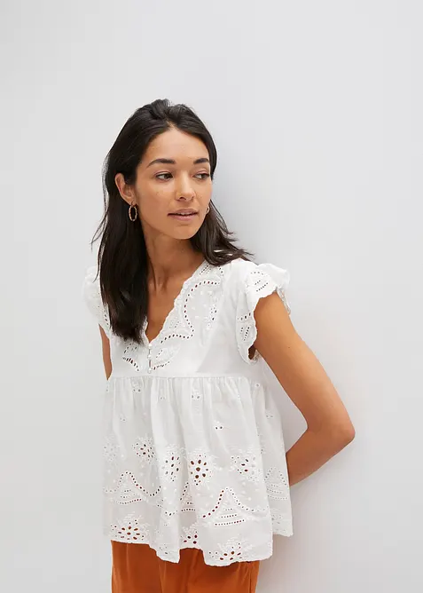 Blouse met kant, bonprix