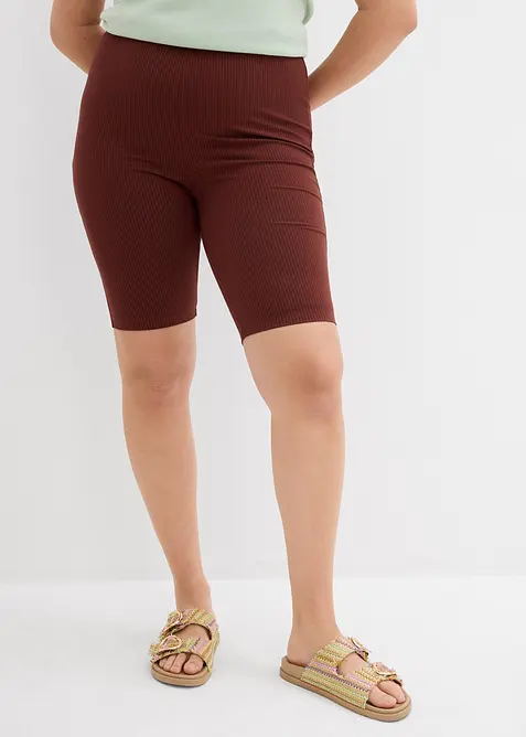 Comfortabele high waist biker short van geribde jersey, bonprix