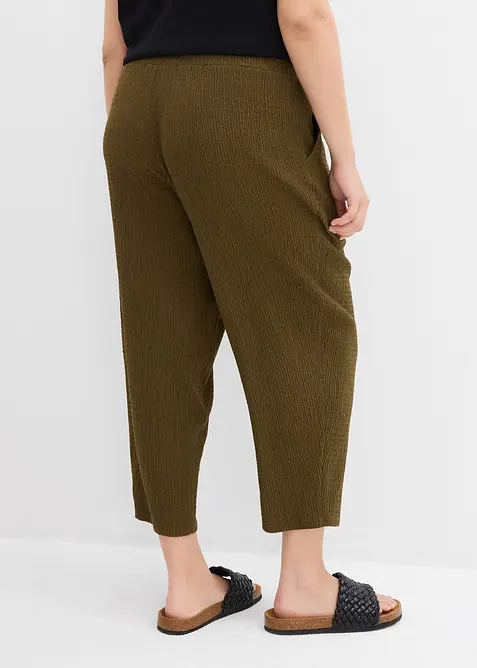 Wijde jersey broek van crêpe, cropped, bonprix