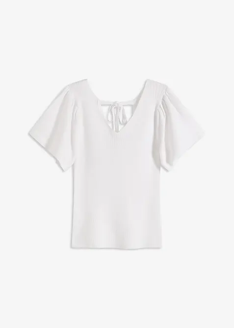 Geribd shirt met korte vleermuismouwen, bonprix