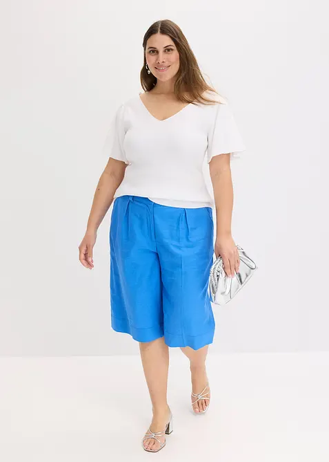 Geribd shirt met korte vleermuismouwen, bonprix