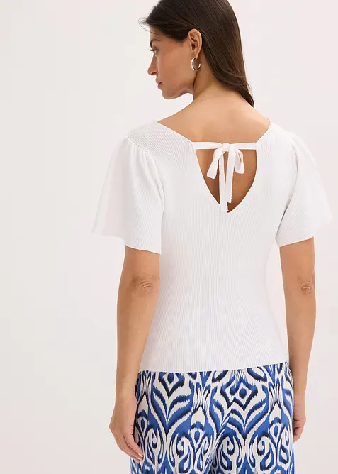 Geribd shirt met korte vleermuismouwen, bonprix