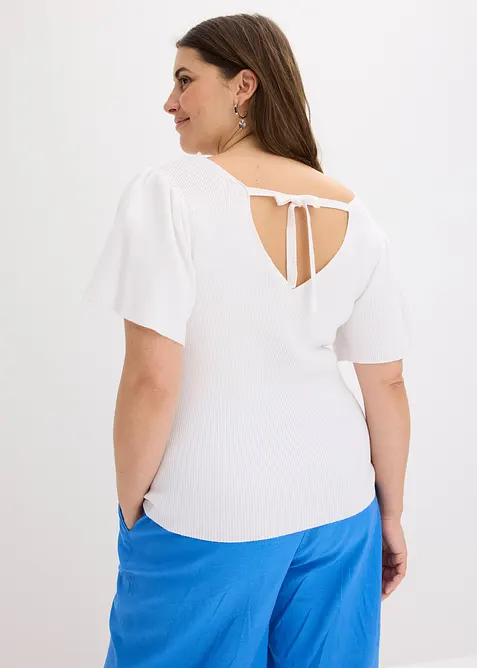 Geribd shirt met korte vleermuismouwen, bonprix