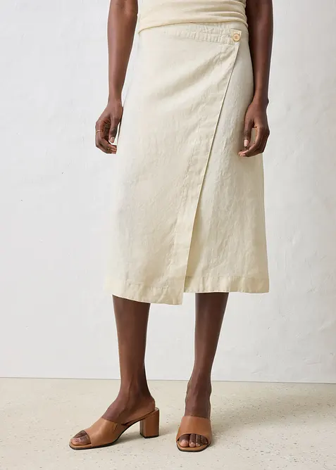 Wikkelrok van puur linnen, bonprix