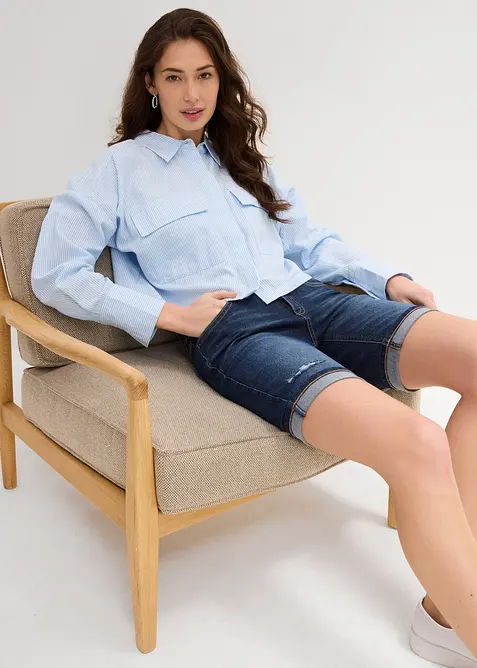 Jeans bermuda mid waist, bonprix