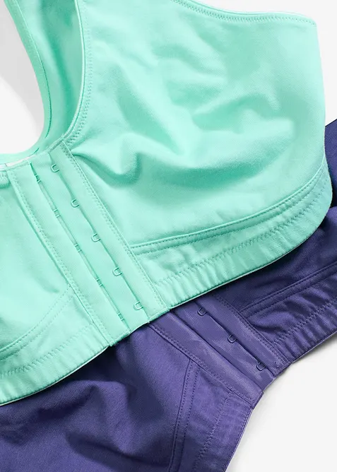 Bh met voorsluiting zonder beugel van biologisch katoen (set van 2), bonprix