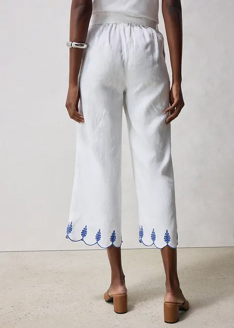 Linnen culotte met riem (2-dlg. set), bonprix