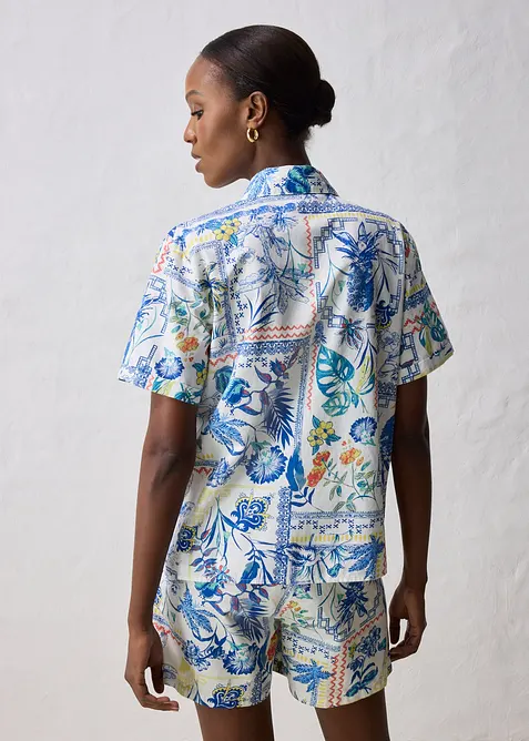 Overhemdblouse met zijde, bonprix