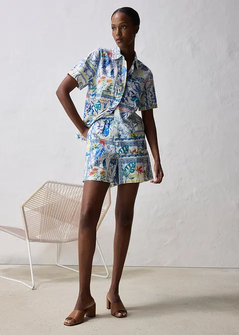 Short met zijde, bonprix