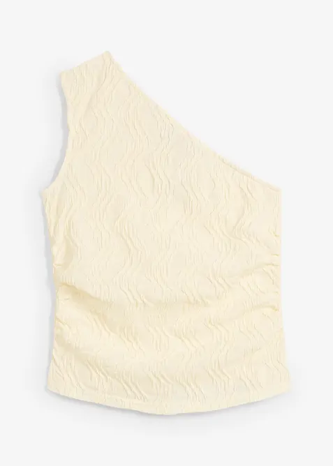 One shoulder top van gestructueerd materiaal, bonprix