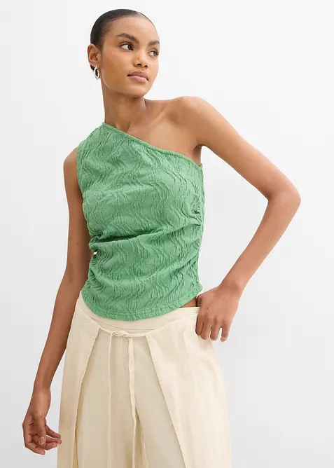 One shoulder top van gestructueerd materiaal, bonprix