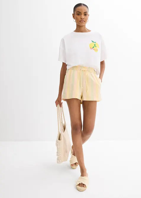 Short van een luchtige linnenmis, bonprix