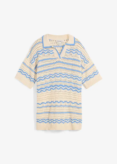 Gebreid shirt van een luchtige katoen-linnenmix, bonprix