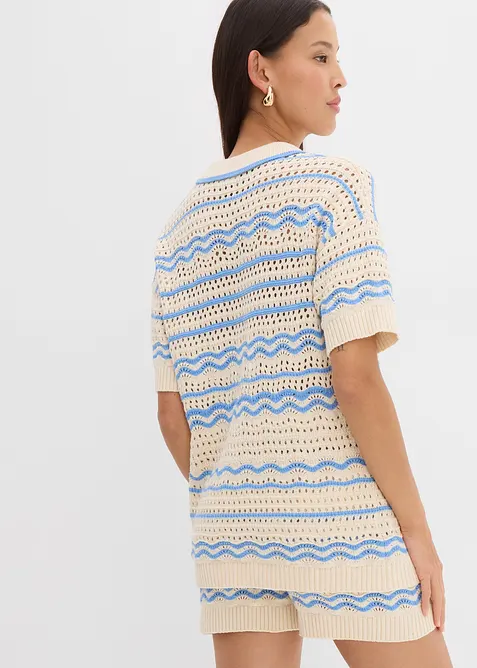 Gebreid shirt van een luchtige katoen-linnenmix, bonprix