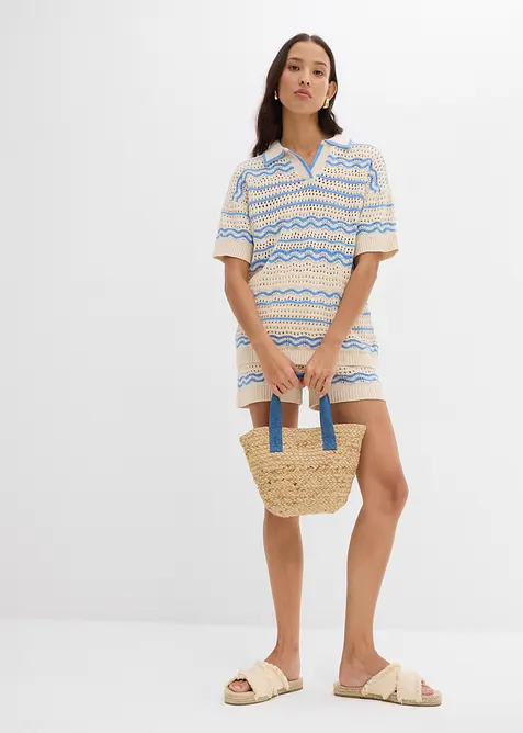 Gebreid shirt van een luchtige katoen-linnenmix, bonprix