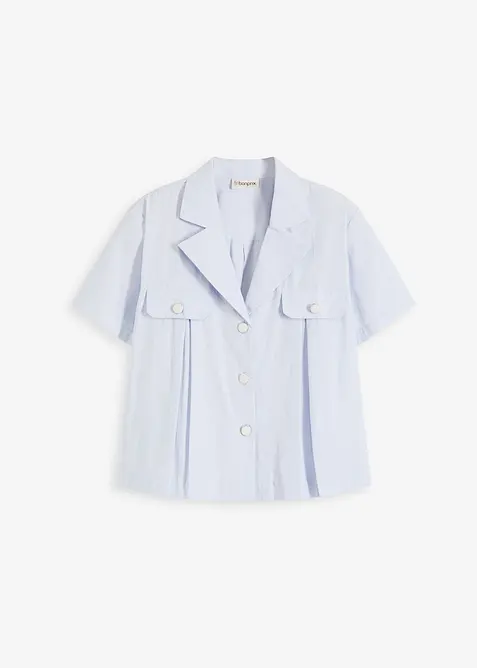 Korte popeline blouse van katoen met korte mouwen, bonprix