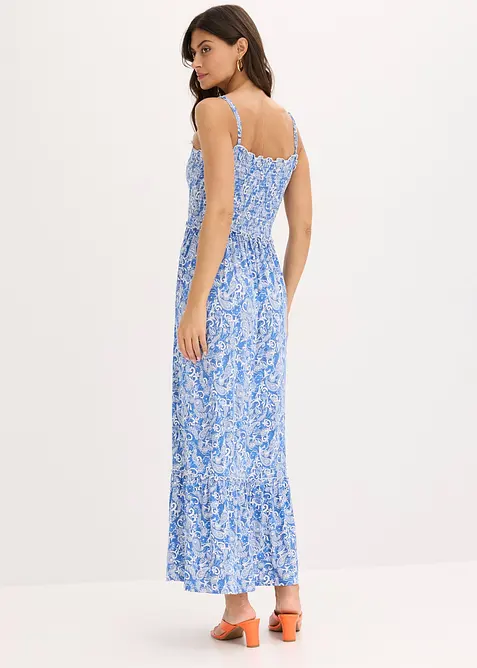 Jurk met spaghettibandjes en smokwerk, bonprix