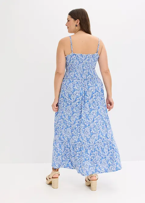 Jurk met spaghettibandjes en smokwerk, bonprix