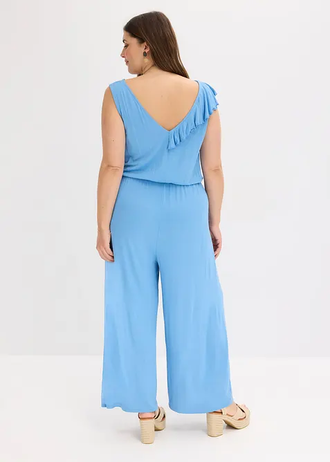 Jersey jumpsuit met volants, bonprix
