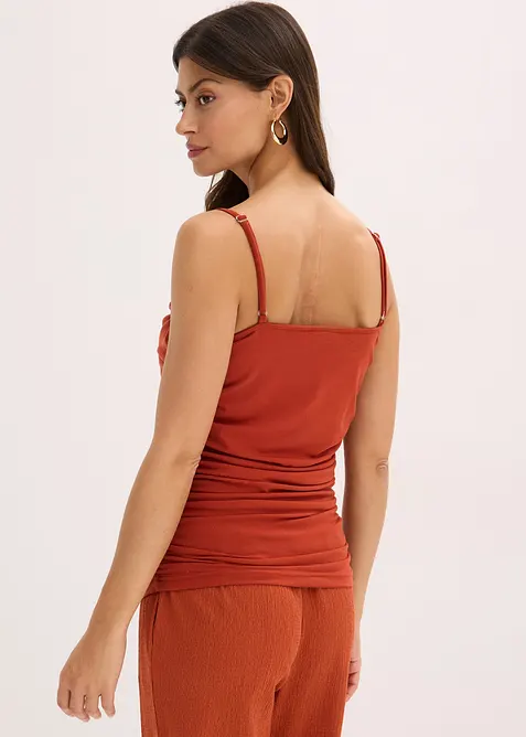 Spaghetti top met plooitjes, bonprix