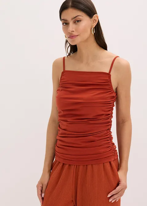 Spaghetti top met plooitjes, bonprix