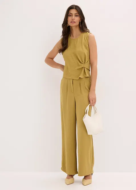 Mouwloze bloes met knoop, bonprix