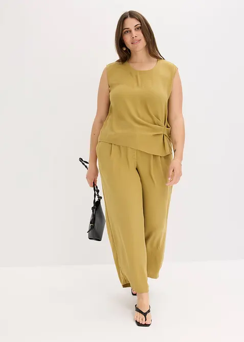 Mouwloze bloes met knoop, bonprix