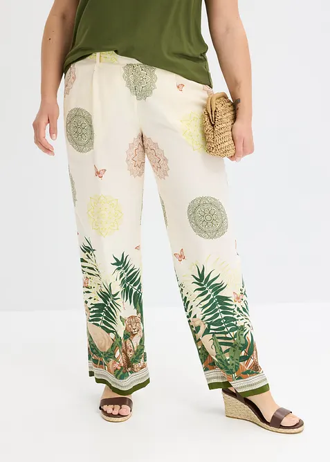 Wijde broek van viscose, bonprix