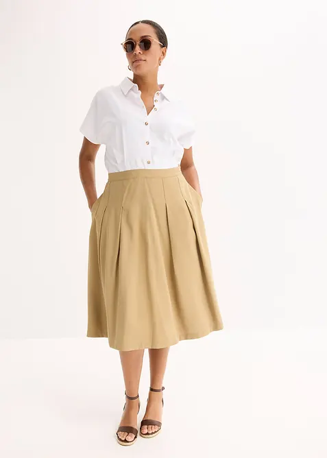 Plooirok van soepele viscose, bonprix