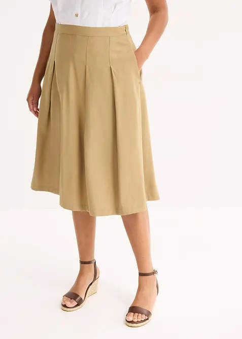 Plooirok van soepele viscose, bonprix