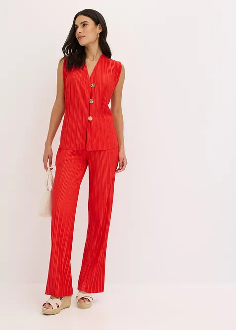 Jersey broek met plissé, bonprix