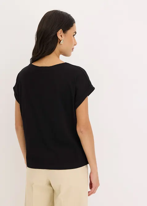 Katoenen shirt met studs applicatie, bonprix