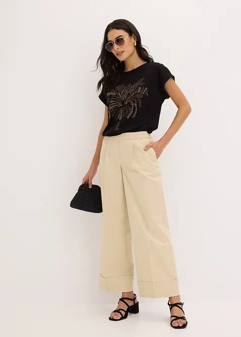 Katoenen shirt met studs applicatie, bonprix