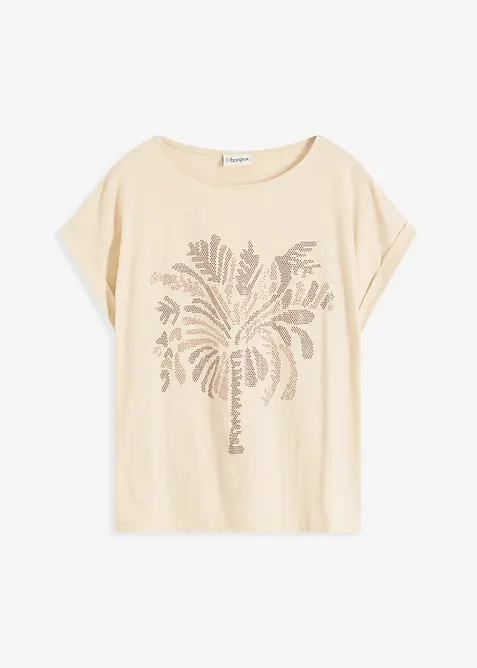 Katoenen shirt met studs applicatie, bonprix