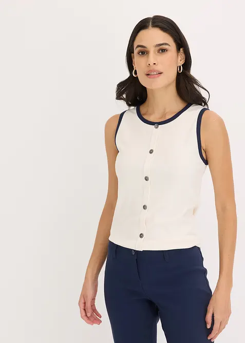 Jersey tanktop met contrasterende boorden, bonprix