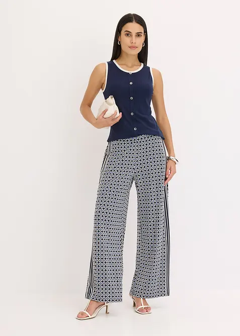 Jersey tanktop met contrasterende boorden, bonprix