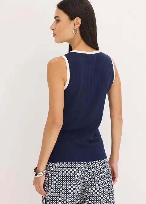 Jersey tanktop met contrasterende boorden, bonprix