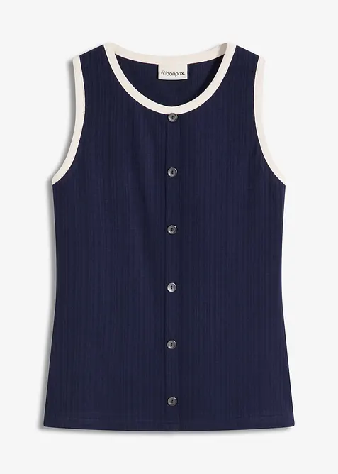 Jersey tanktop met contrasterende boorden, bonprix