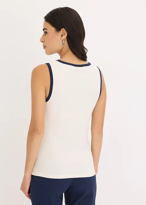Jersey tanktop met contrasterende boorden, bonprix