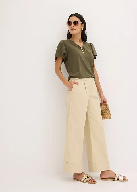 Shirt van viscose met knopen, bonprix