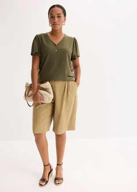 Shirt van viscose met knopen, bonprix