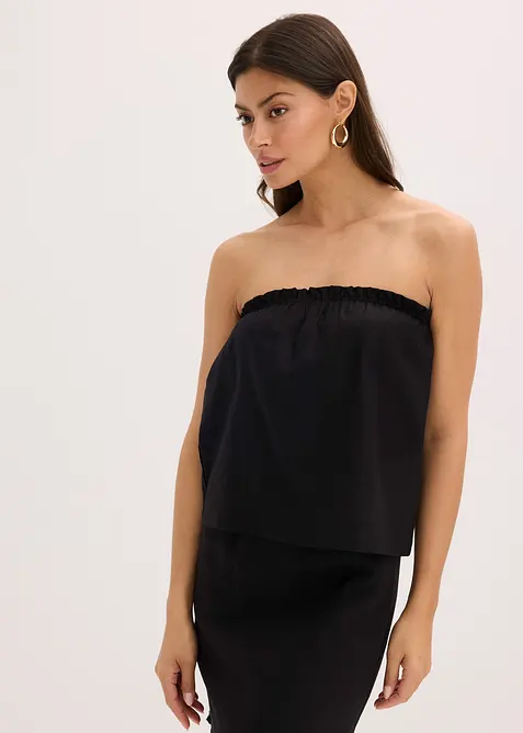 Blousetop met linnen, bonprix