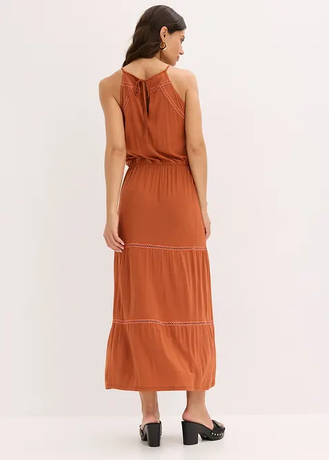 Maxi jurk met gehaakte inzetstukken, bonprix